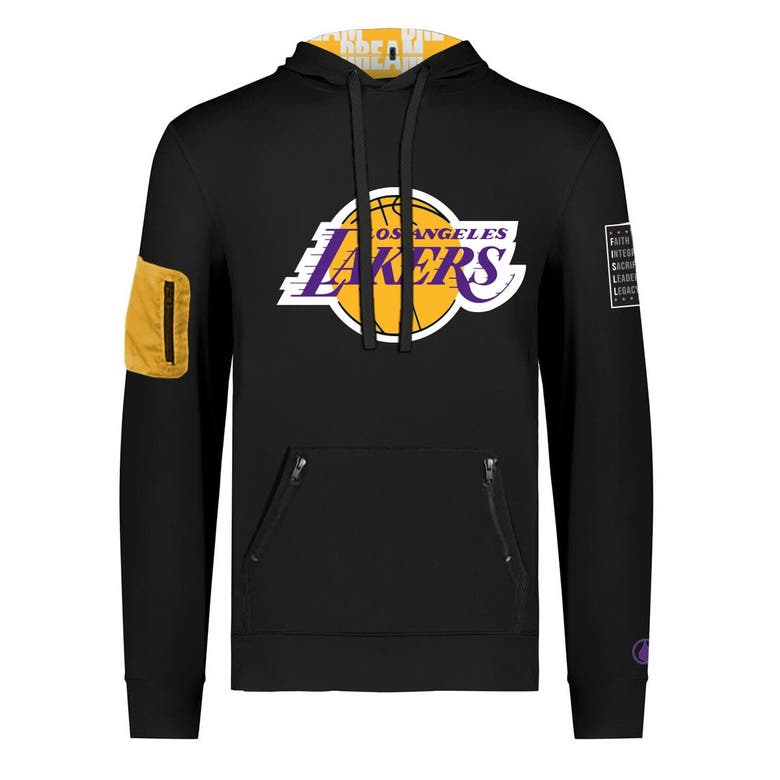 Shop Fisll Unisex  X Black History Collection  Black Los Angeles Lakers Pullover Hoodie