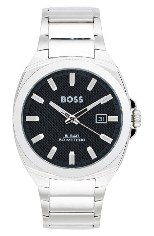 Shop Hugo Boss Boss Walker Bracelet Watch, 41mm In Black/silver