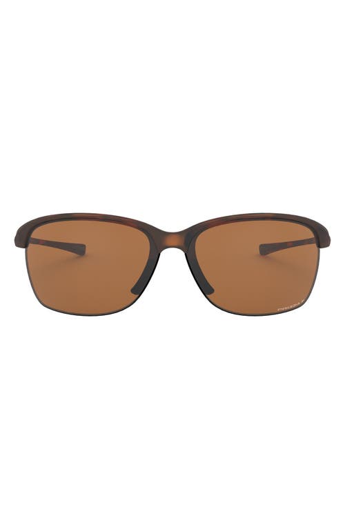 Oakley 65mm Oversize Polarized Rectangular Sunglasses in Matte Tortoise/Brown at Nordstrom