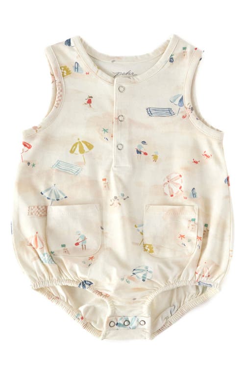 Shop Pehr Sleeveless Organic Cotton Bodysuit In Sand