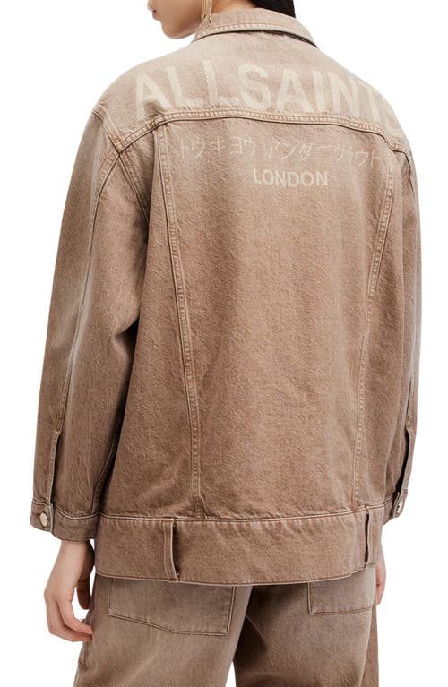 Shop Allsaints Willow Oversize Denim Jacket In Light Brown