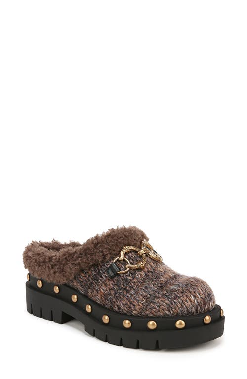 Circus Ny By Sam Edelman Annie Faux Shearling Lined Clog In Dark Chocolate