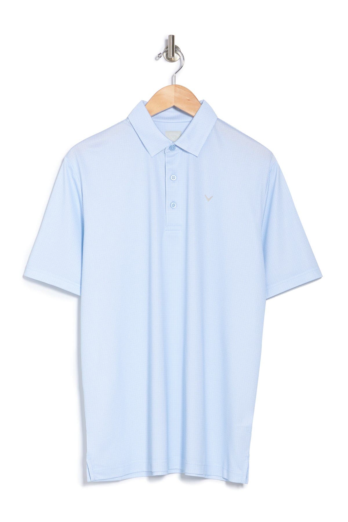 Callaway Golf Gingham Print Golf Polo In Chambray Blue | ModeSens