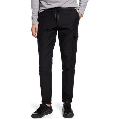 Acyclic Straight Leg Drawstring Flannel Cargo Pants