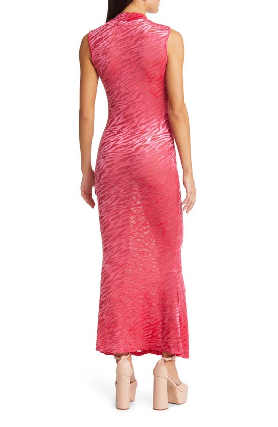 Amy Lynn High Neck Sleeveless Velvet Maxi Dress In Red