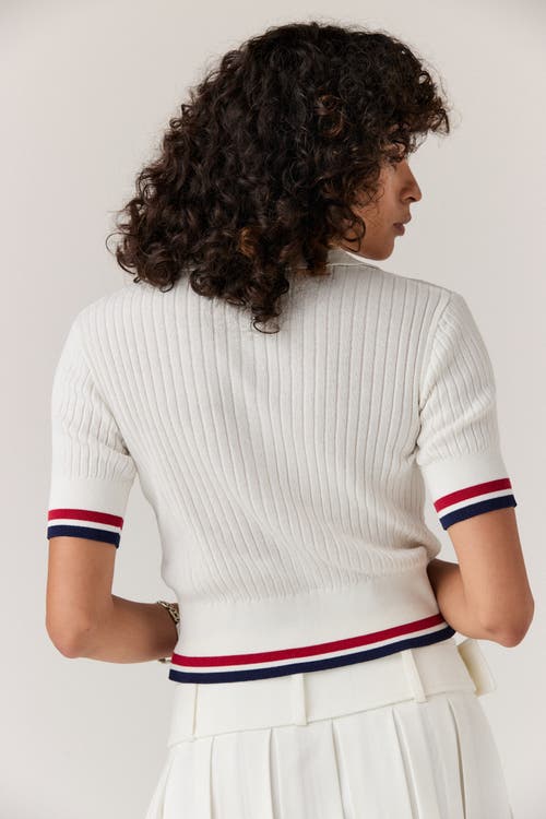 Goldie Byrd Knit Polo In White