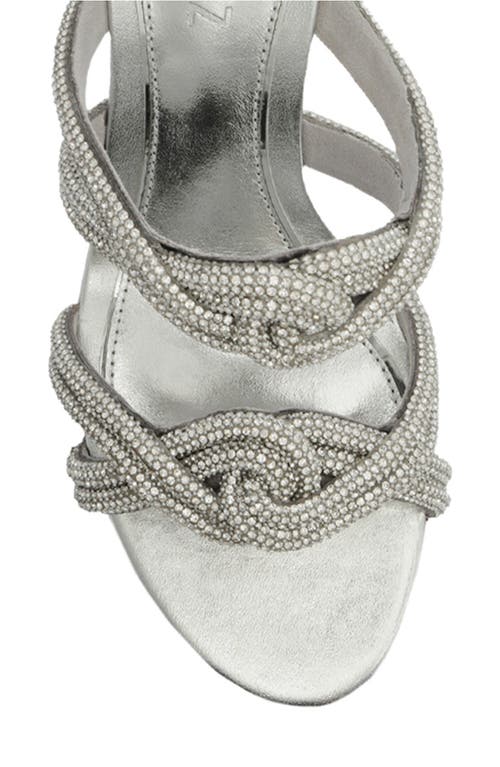 Shop Schutz Jocelyn Slide Sandal In Ciment/cristal/prata