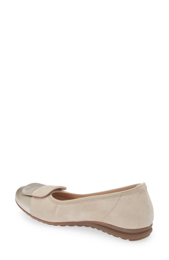 Gabor Metallic Ballet Flat In Beige | ModeSens