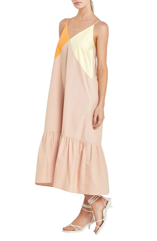 Shop English Factory Colorblock Maxi Dress In Orange Multi