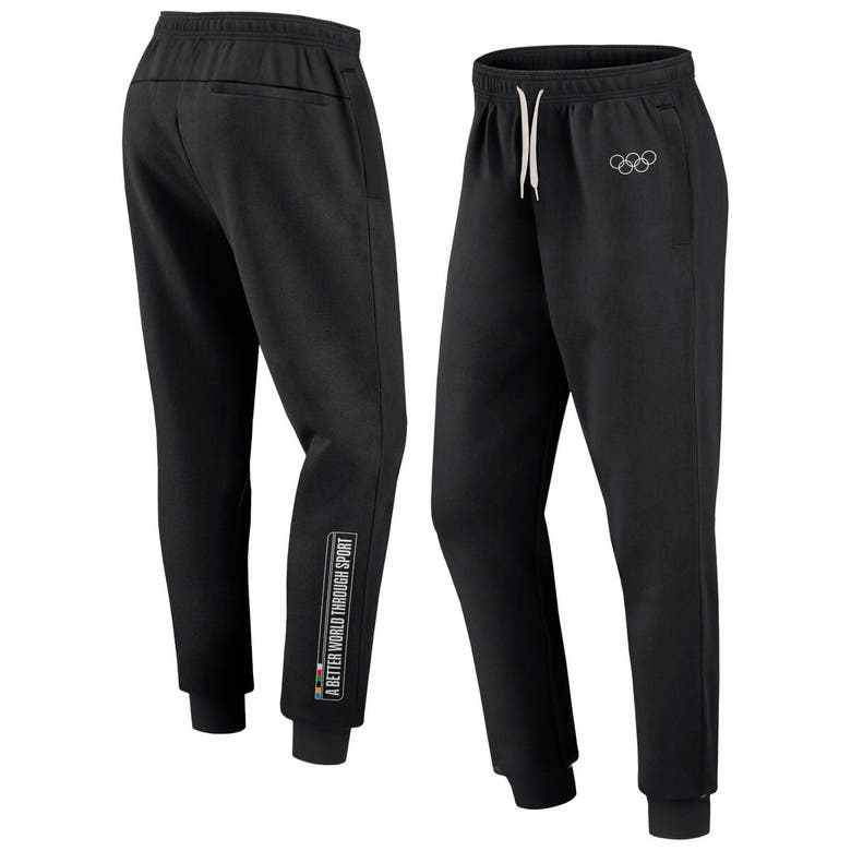 Shop Fanatics Branded Black Olympic Games Solitary Bar Fleece Sweatpants