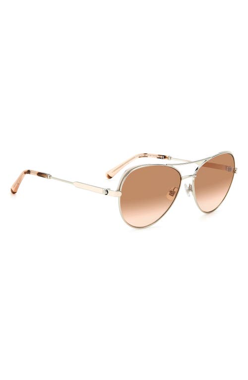 Shop Kate Spade New York Katalina 59mm Gradient Round Aviator Sunglasses In Silver/brown Sf