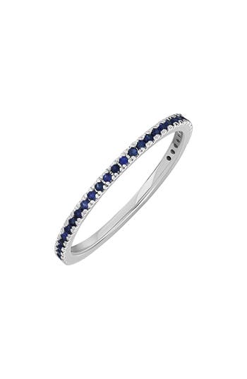 Bony Levy 18k Gold El Mar Semiprecious Pavé Ring In 18k White Gold - Sapphire