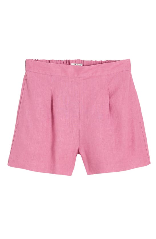 Shop Madewell Clean Linen Pull-on Shorts In Shaded Pink