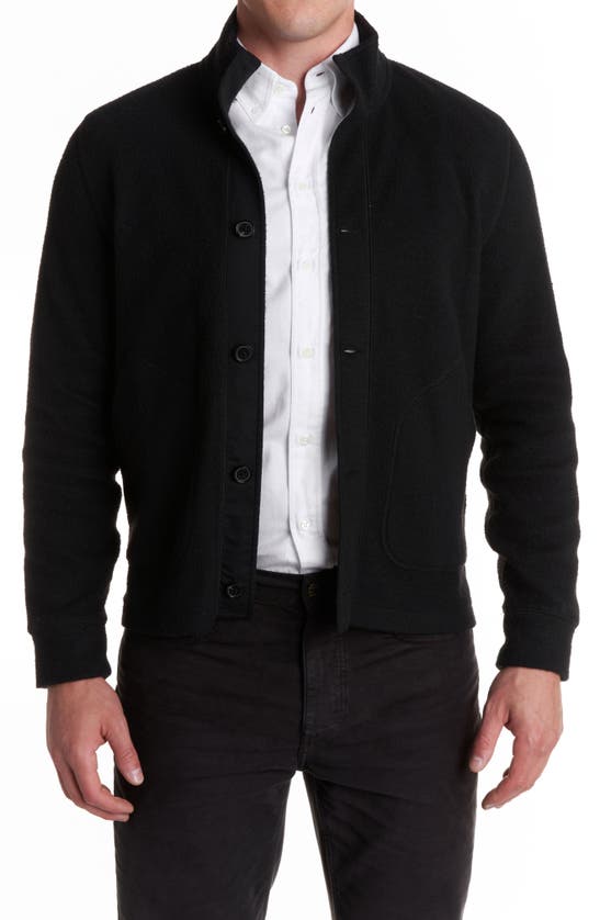 Billy Reid Button up Fleece Jacket In Black ModeSens