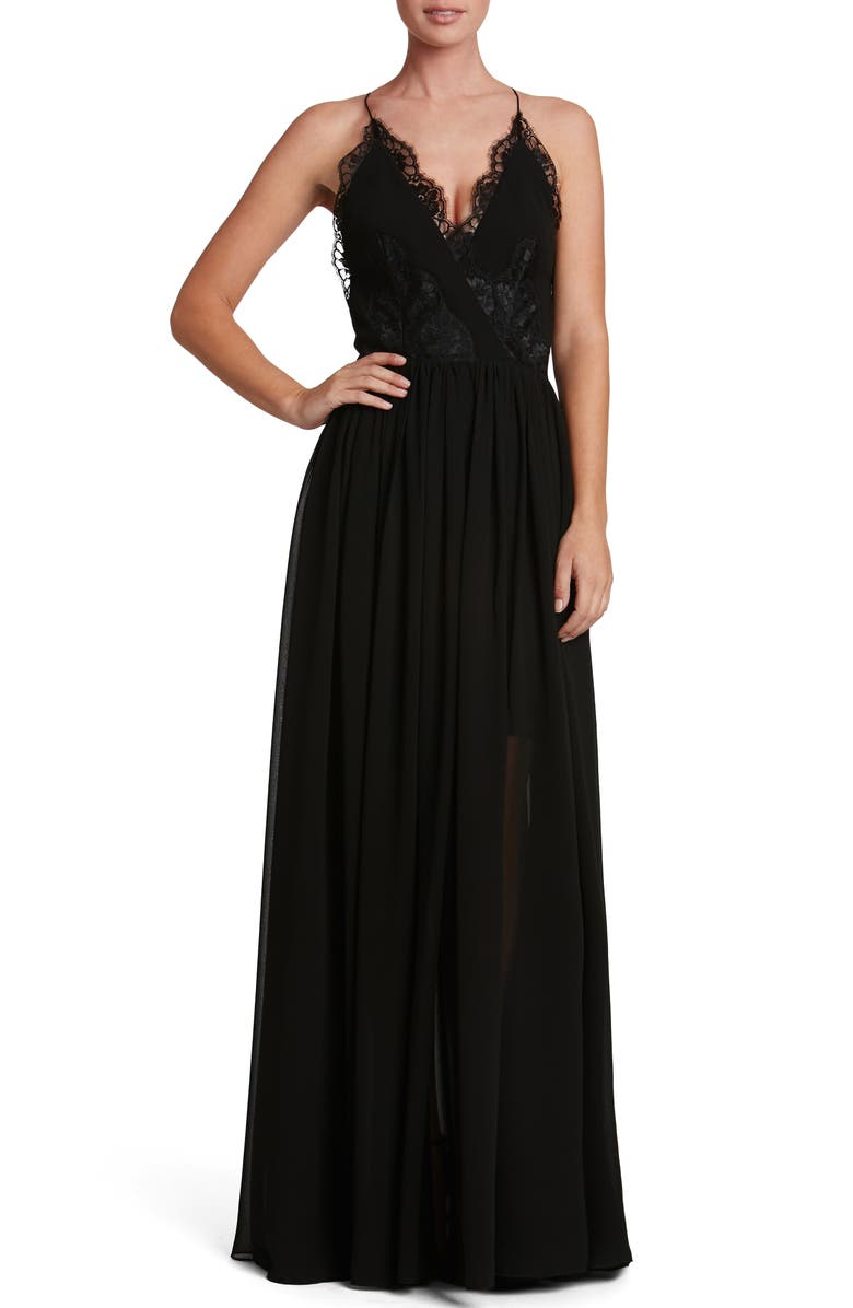 Dress the Population Chloe Lace & Chiffon Gown | Nordstrom