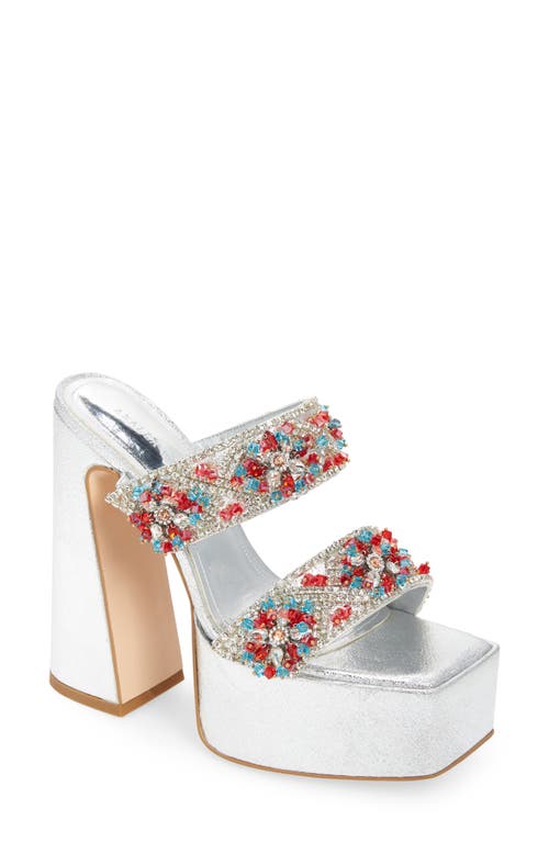 Ceceilia Platform Sandal in Silver