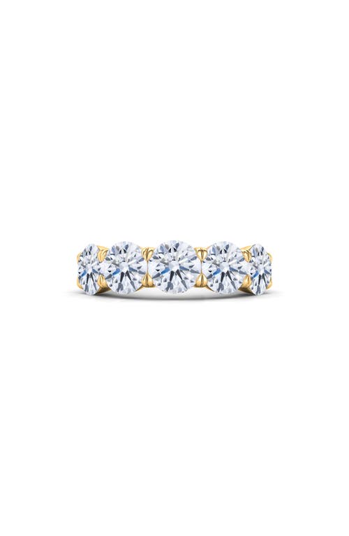 Hautecarat 5-stone Lab Created Diamond Anniversary Ring In Yellow Gold