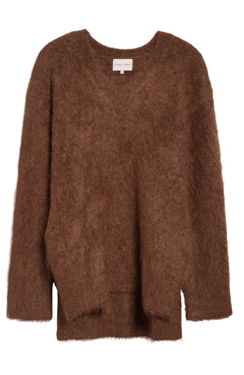 Shop Loulou Studio Goto Oversize Alpaca Blend V-neck Sweater In Choco