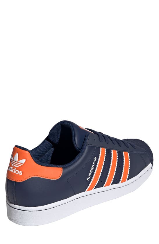 Shop Adidas Originals Superstar Sneaker In Night Indigo/ Orange/ White