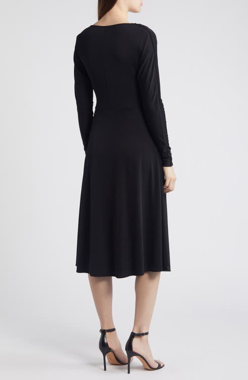 Shop Hugo Boss Boss Ettita Long Sleeve Midi Dress In Black