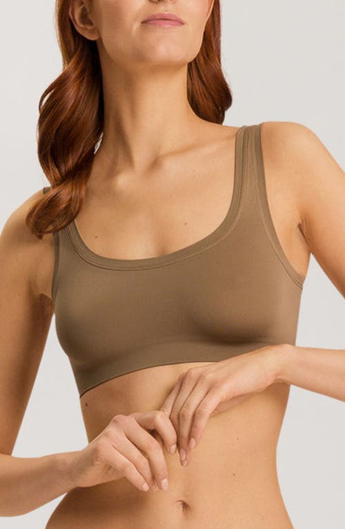 Shop Hanro Touch Feeling Sports Bra In Walnut