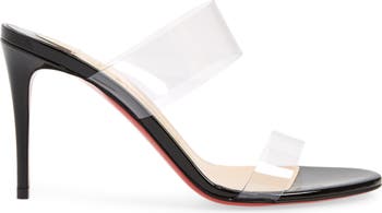 Shop Christian Louboutin Just Nothing 85 PVC & Leather Mules