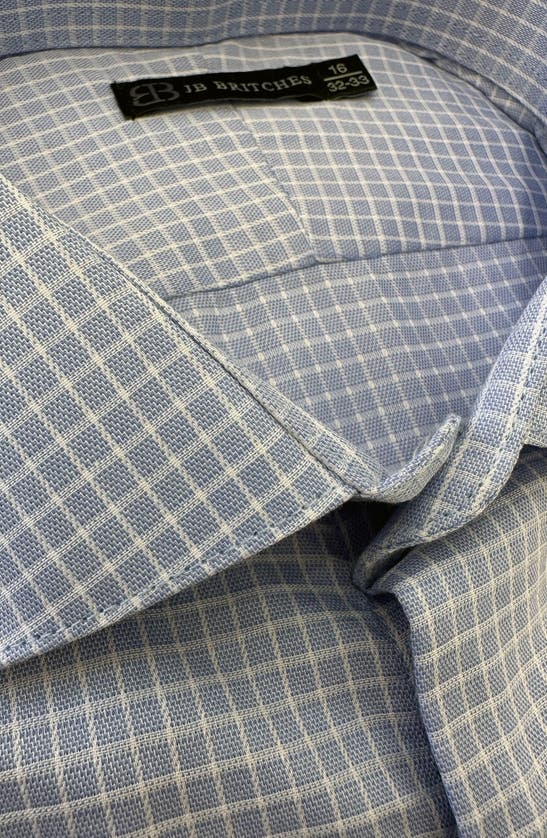 Jb Britches Micro Check Woven Dress Shirt In Sky