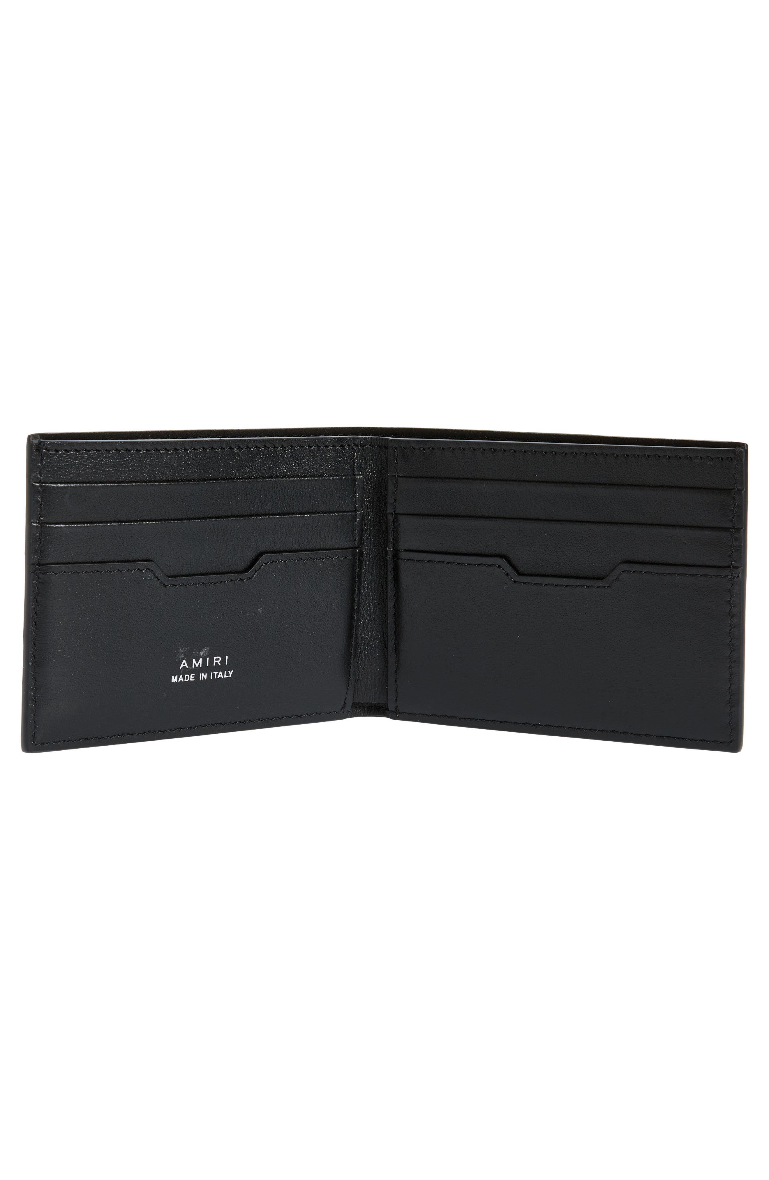 AMIRI Logo Jacquard Bifold Wallet in Black | Smart Closet