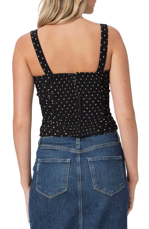 Shop Paige Bergamot Polka Dot Camisole In Black/cafe