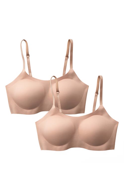 2-Pack Adjustable Support Bralettes in Nude