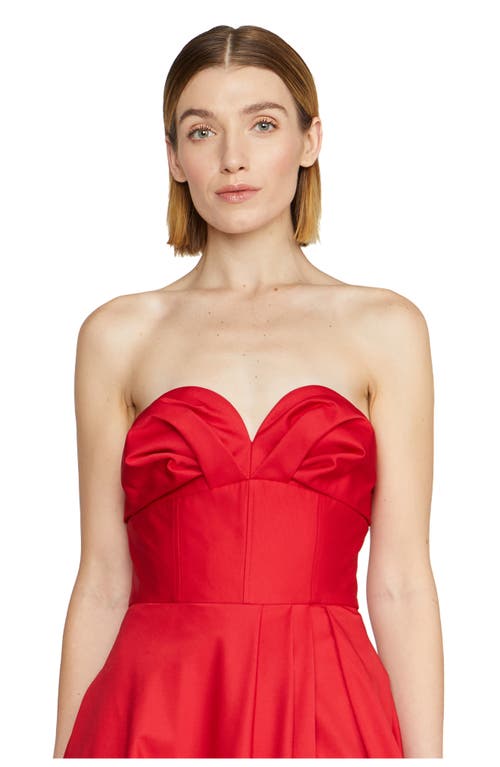 ml Monique Lhuillier Sabine Strapless Gown In Ruby