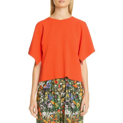 Stella Mccartney Cape Back Compact Knit Crop Sweater, US - Orange