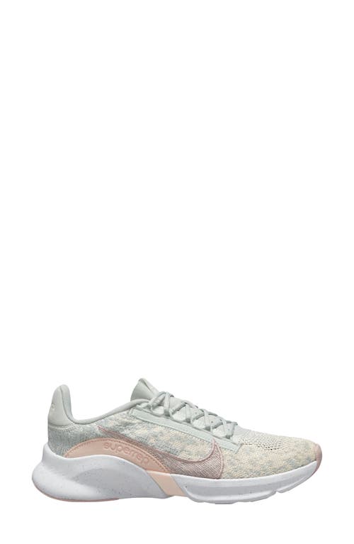 Nike Superrep Go 3 Flyknit Running Shoe In Silver/pink/ivory