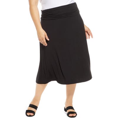 Plus Size Bobeau Andie Convertible Knit Skirt, Black