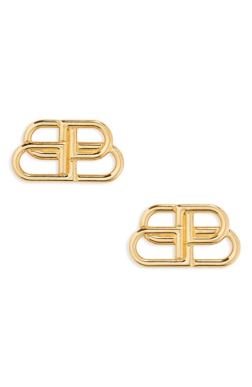 Balenciaga Interlocking Logo Stud Earrings in Gold at Nordstrom