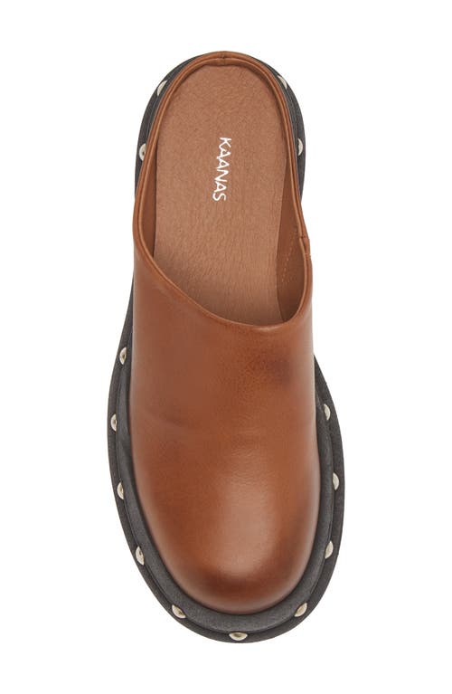 Shop Kaanas Meg Lug Sole Mule In Cognac