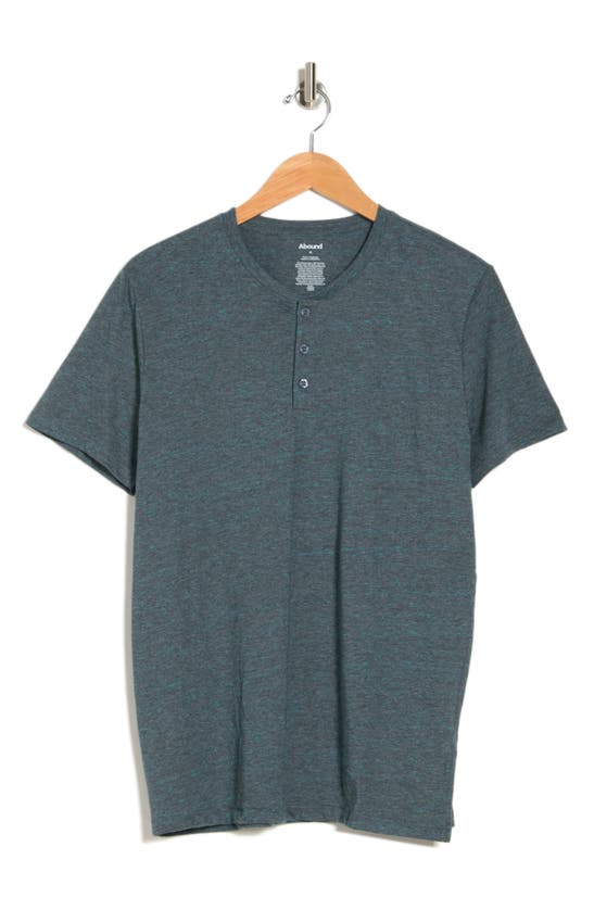 Abound Reverse Chill Henley T-shirt In Grey- Teal Reverse Chill