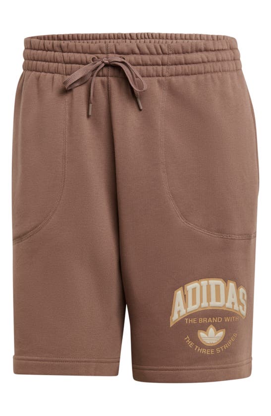 Shop Adidas Originals Vrct Sweat Shorts In Earth Strata
