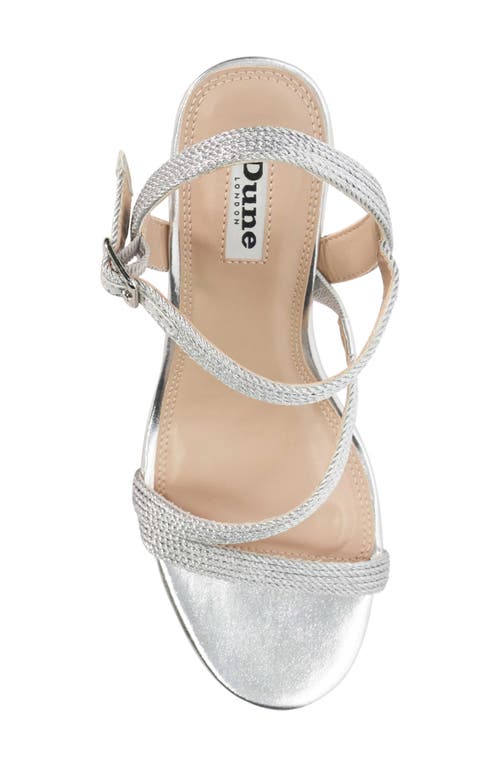 Dune London Kaias Espadrille Ankle Strap Wedge Sandal In Silver