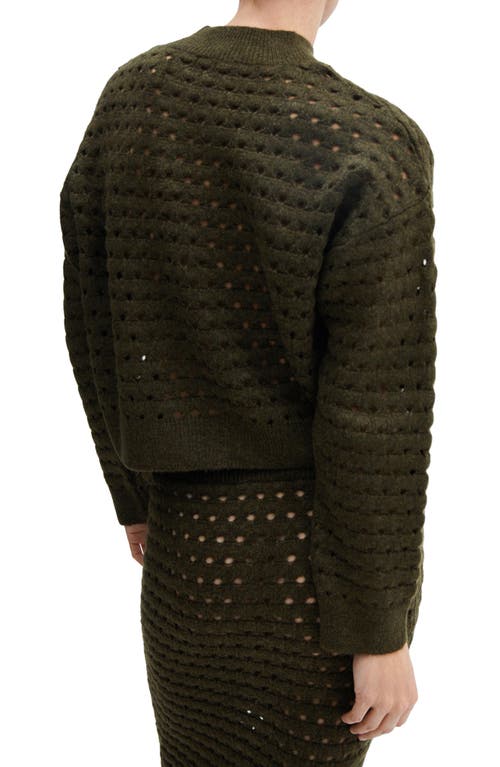 Mango Women's Openwork Details Knitted Jumper In Light/pastel Grey