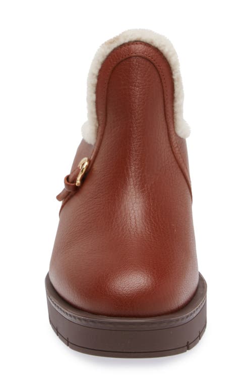 Shop Ferragamo Saura Genuine Shearling Lined Mule In Cappuccino Naturale Biscotto