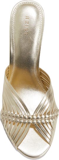 Reiss Demi Metallic Slingback Heels