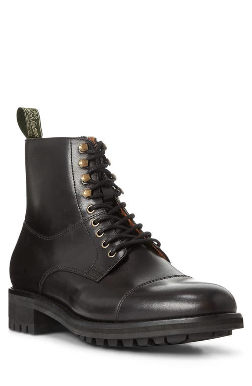 Polo Ralph Lauren Bryson Cap Toe Boot in Black Leather at Nordstrom, Size 10.5