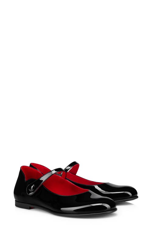 Shop Christian Louboutin Melodie Patent Ballet Flat In Black/loubi