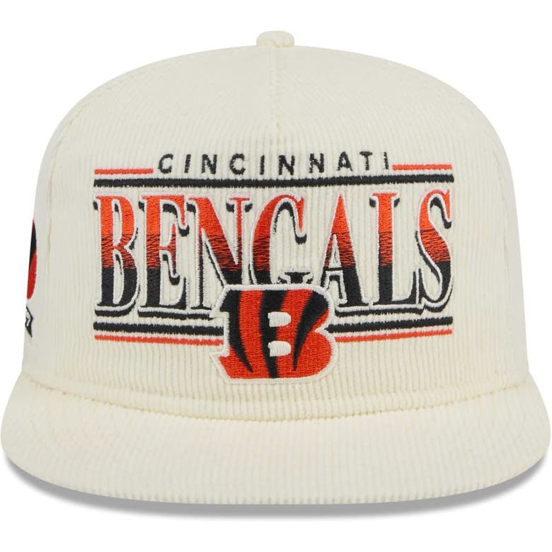 Shop New Era Cream Cincinnati Bengals Throwback Corduroy Golfer Snapback Hat