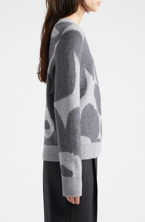 Shop Marimekko Aukio Unikko Wool & Cashmere Sweater In Dark Grey Grey