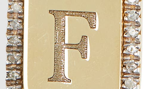 Meshmerise Diamond Initial Dog Tag Pendant Necklace In Yellow-f