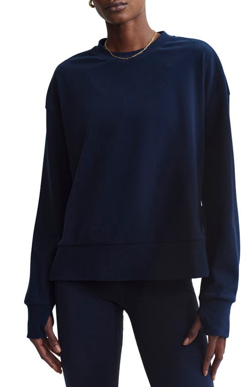 Varley Horton Side Zip Midlayer Sweatshirt In Dark Sapphire In Dark Sapphire