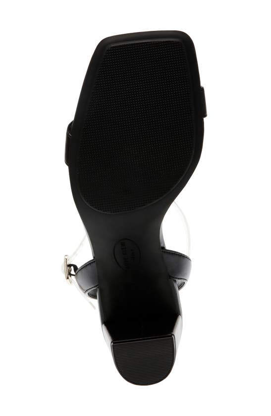 Shop Anne Klein Jiselle Ankle Strap Sandal In Black Smooth/ Clear