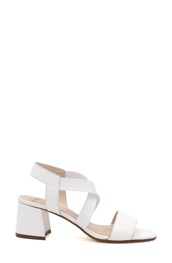 Shop Amalfi By Rangoni Elba Ankle Strap Sandal In White Parm/ White Stretch